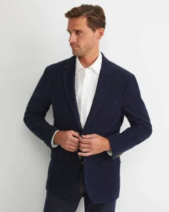 Online Sportscraft Italian Moleskin Blazer in Navy