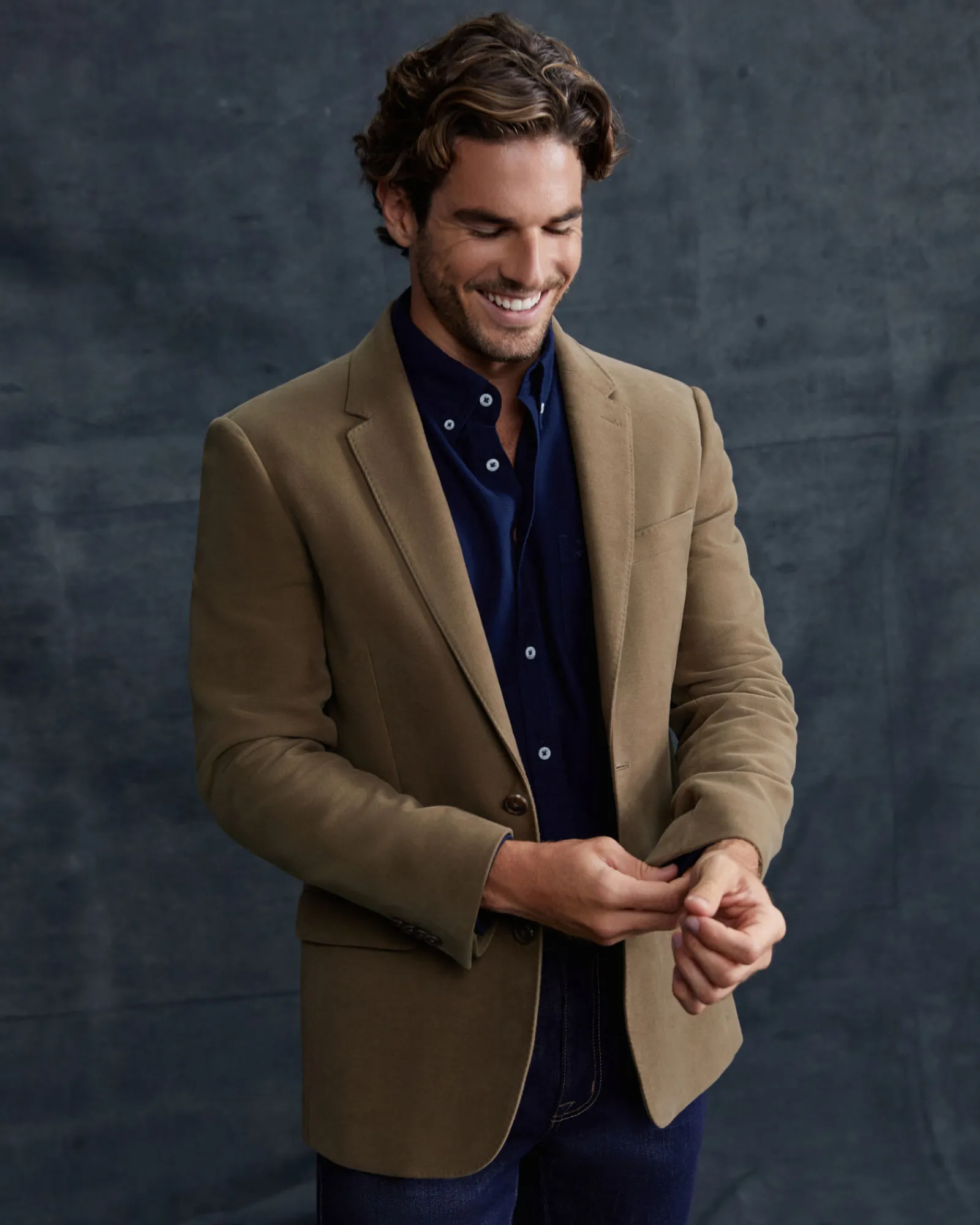 Clearance Sportscraft Italian Moleskin Blazer in Musk