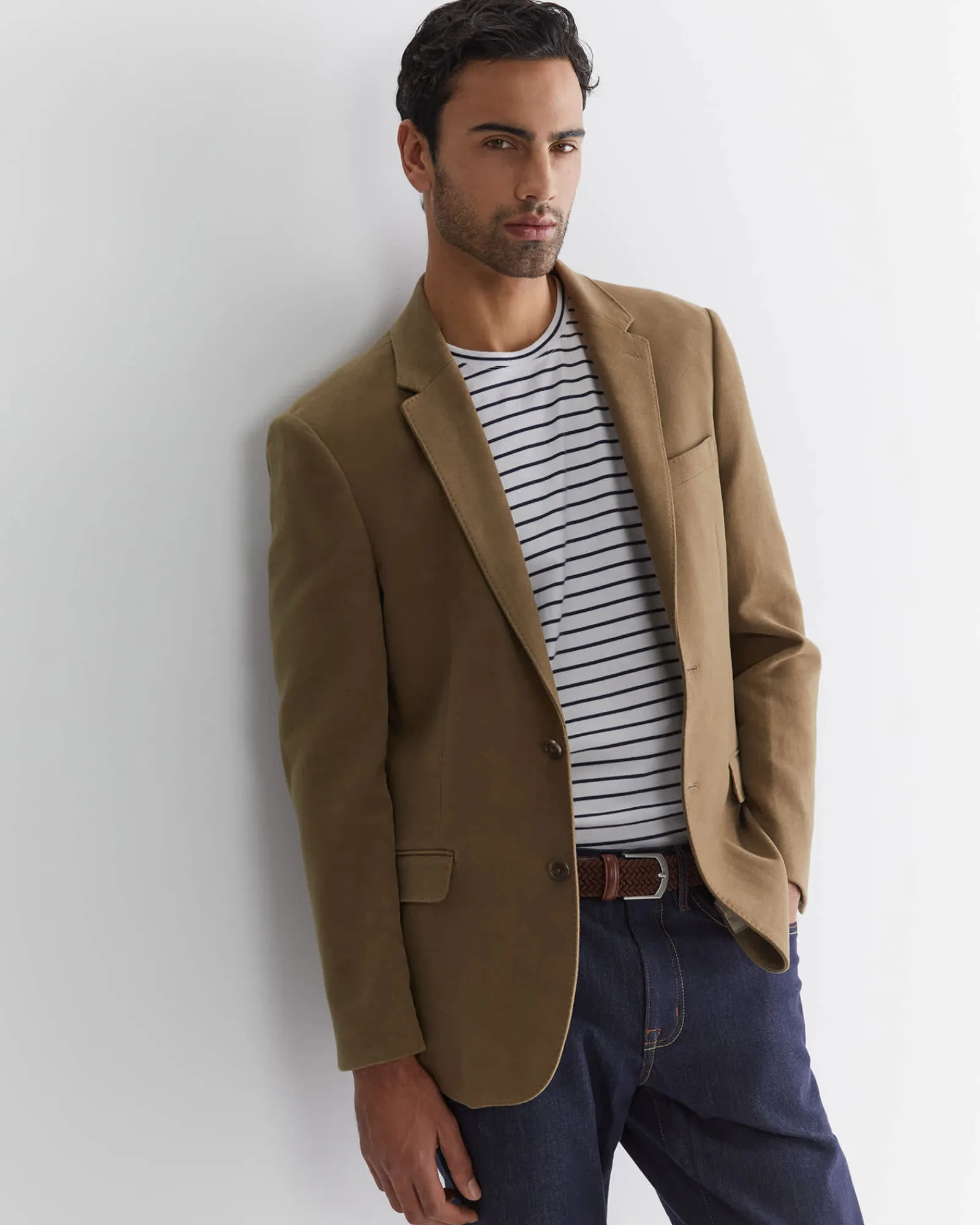 Clearance Sportscraft Italian Moleskin Blazer in Musk