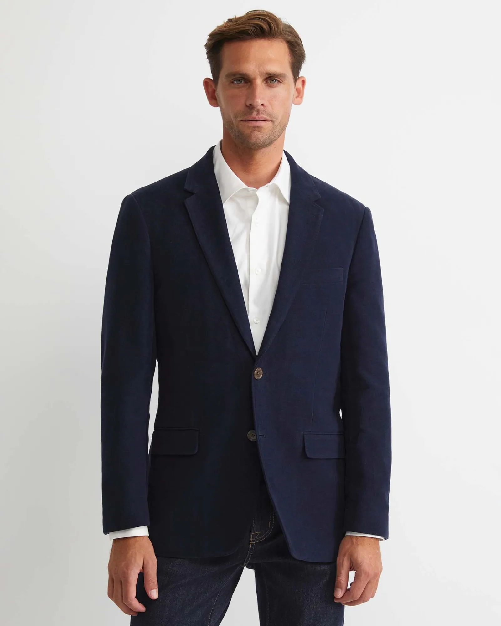 Online Sportscraft Italian Moleskin Blazer in Navy