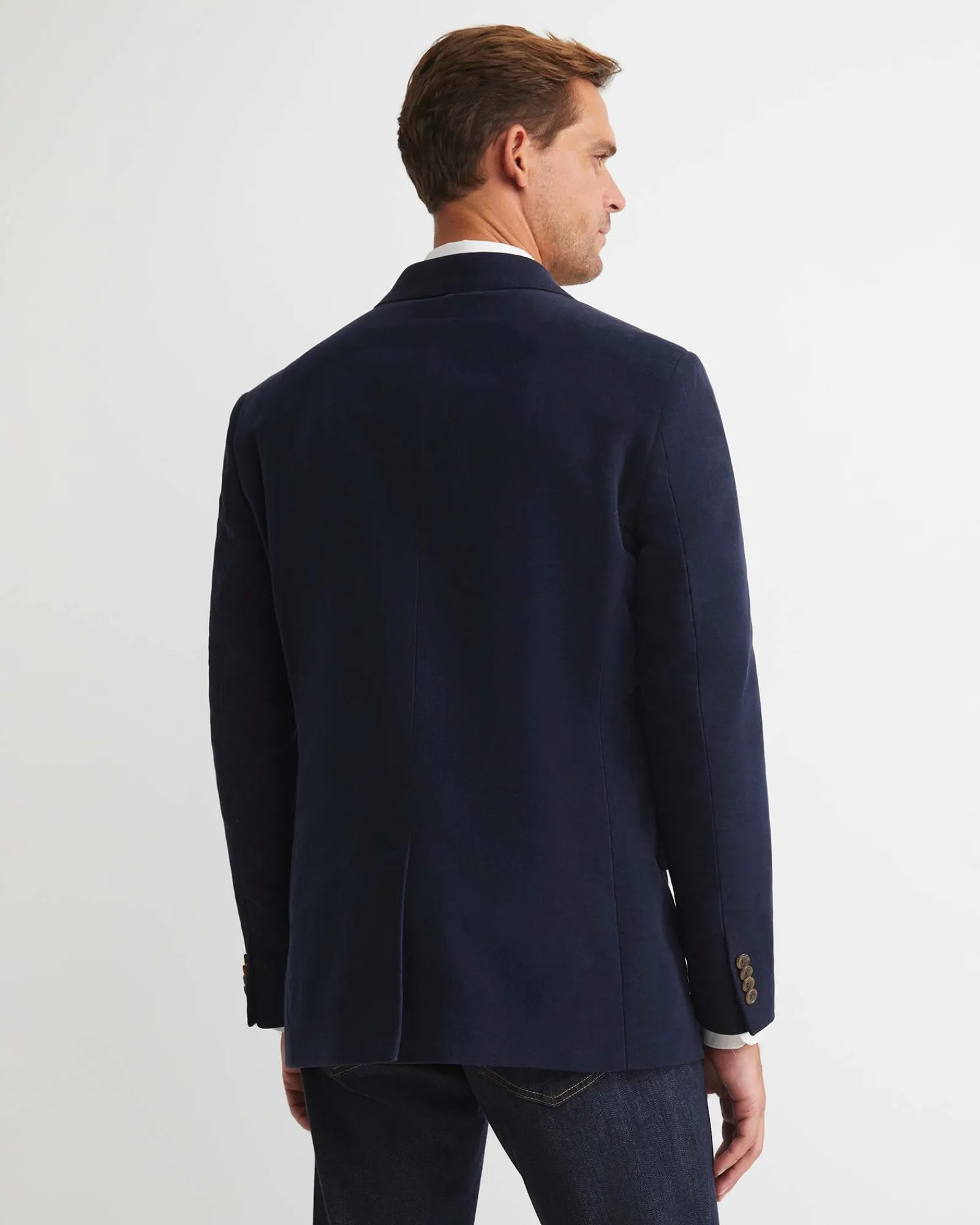 Online Sportscraft Italian Moleskin Blazer in Navy