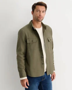 Clearance Sportscraft Jack Overshirt in Dark Khaki DarkKhaki
