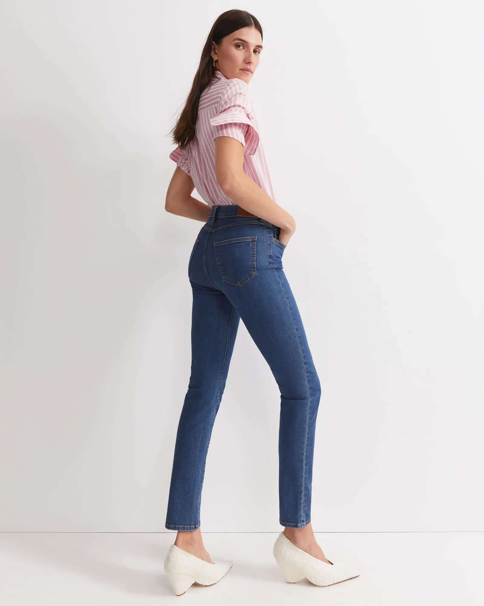 Clearance Sportscraft Jackie High Waist Skinny Jean in Mid Wash MidWash