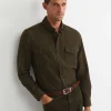 New Sportscraft Jarron Long Sleeve Shirt in Khaki Melange KhakiMelange