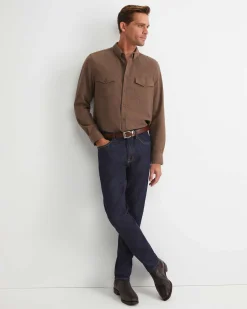 Best Sportscraft Jarron Long Sleeve Shirt in Cafe Melange CafeMelange