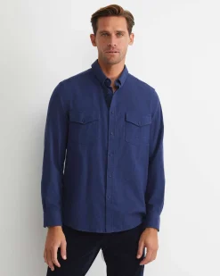Online Sportscraft Jarron Long Sleeve Shirt in Navy Melange NavyMelange