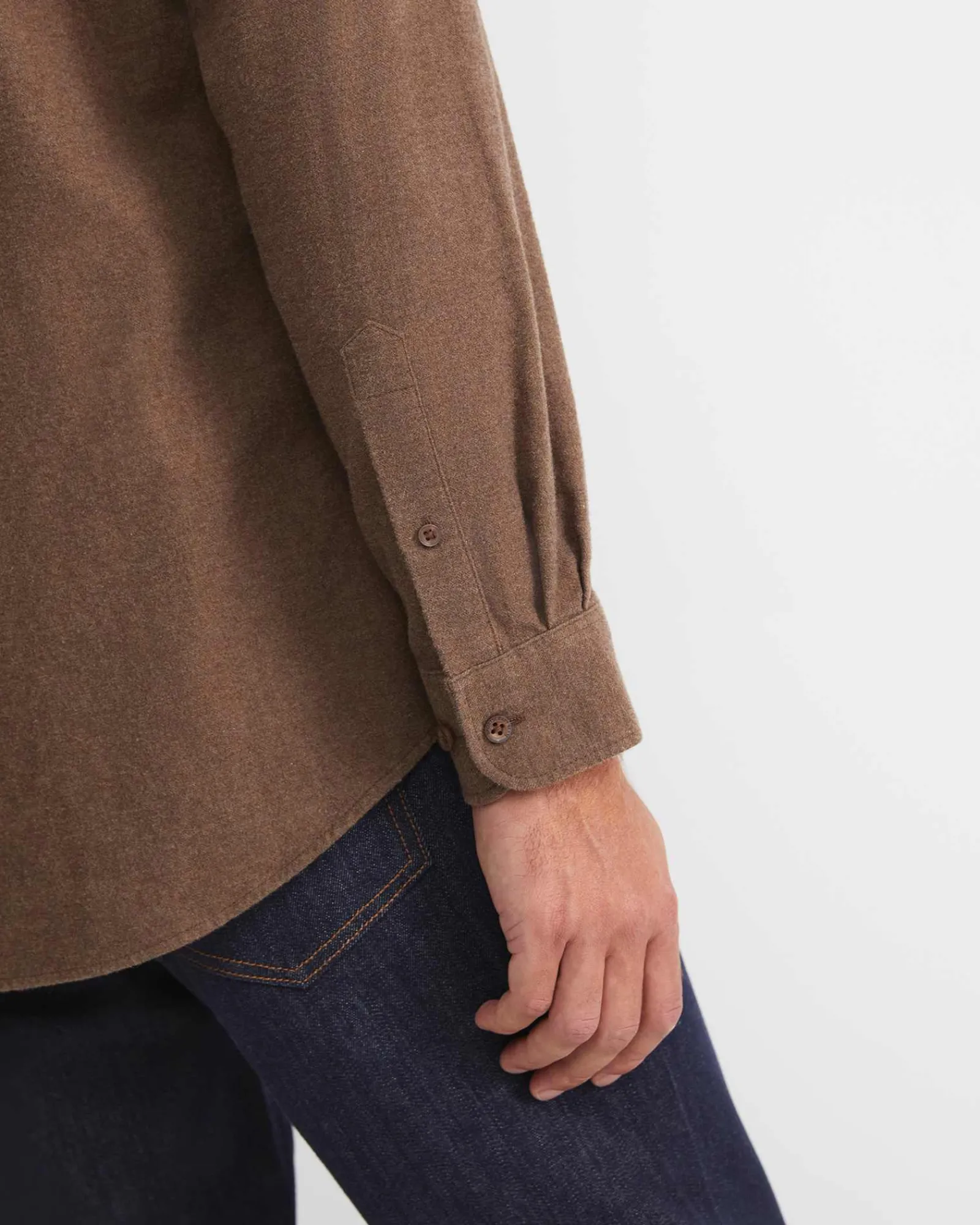 Best Sportscraft Jarron Long Sleeve Shirt in Cafe Melange CafeMelange