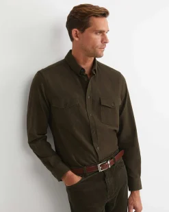 New Sportscraft Jarron Long Sleeve Shirt in Khaki Melange KhakiMelange