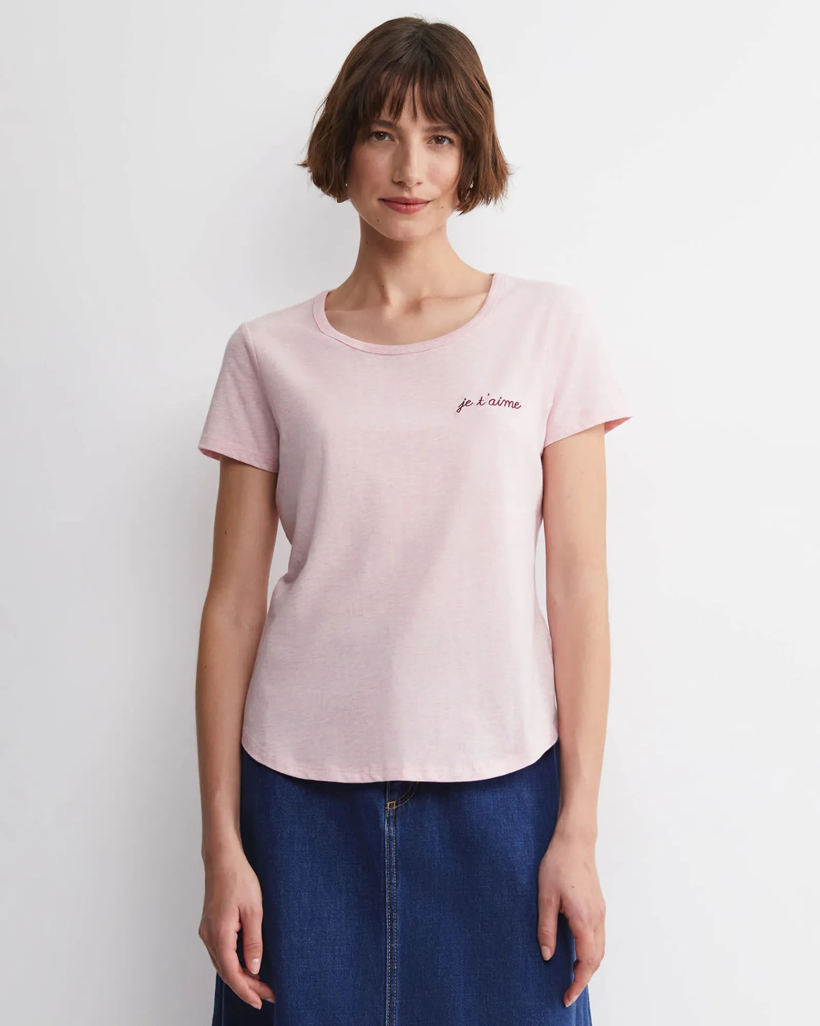 Online Sportscraft Joanna Cotton Melange Tee in Pink Melange PinkMelange
