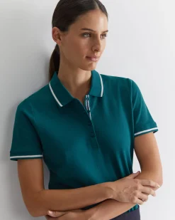 Outlet Sportscraft Jodie Pique Polo in Teal