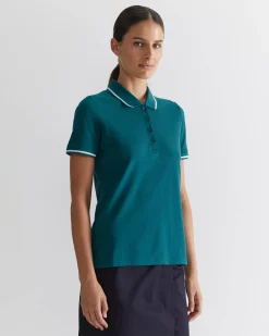 Outlet Sportscraft Jodie Pique Polo in Teal