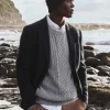 Best Sportscraft Joshua Cable Crew Knit in Grey Melange GreyMelange