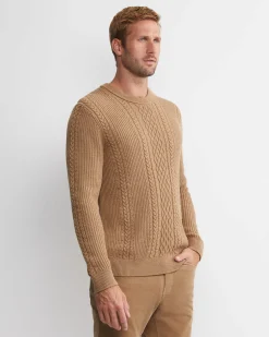 Hot Sportscraft Joshua Cable Crew Knit in Toffee
