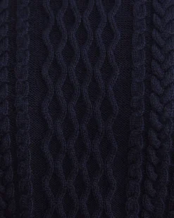 Sale Sportscraft Joshua Cable Crew Knit in Navy Melange NavyMelange