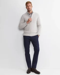 Sale Sportscraft Joshua Cable Quarter Zip Knit in Oatmeal