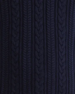 Best Sportscraft Joshua Cable Quarter Zip Knit in Navy Melange NavyMelange