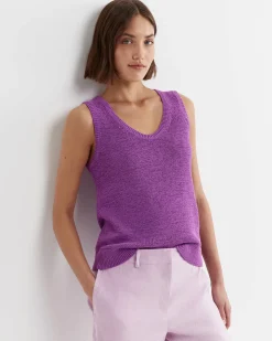 Online Sportscraft Josie Tape Yarn Singlet in Hydrangea