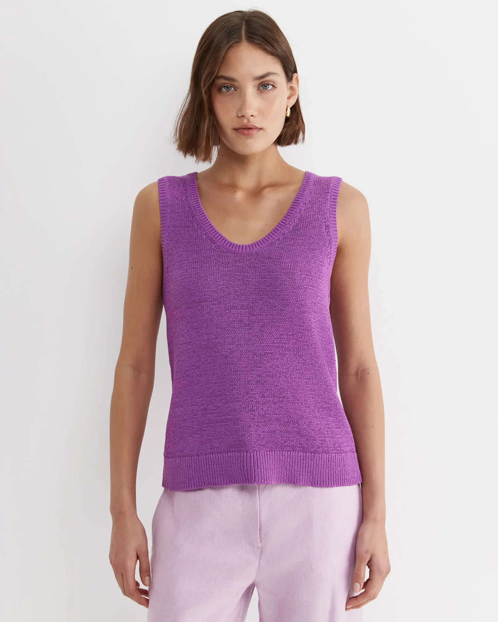 Online Sportscraft Josie Tape Yarn Singlet in Hydrangea