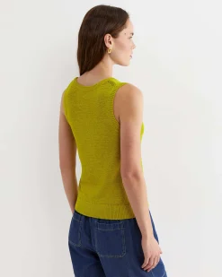 Fashion Sportscraft Josie Tape Yarn Singlet in Celery