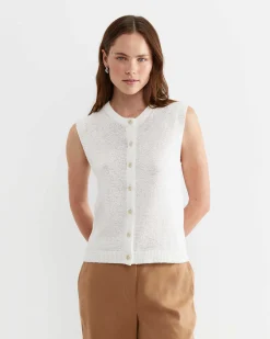Online Sportscraft Josie Tape Yarn Vest in White