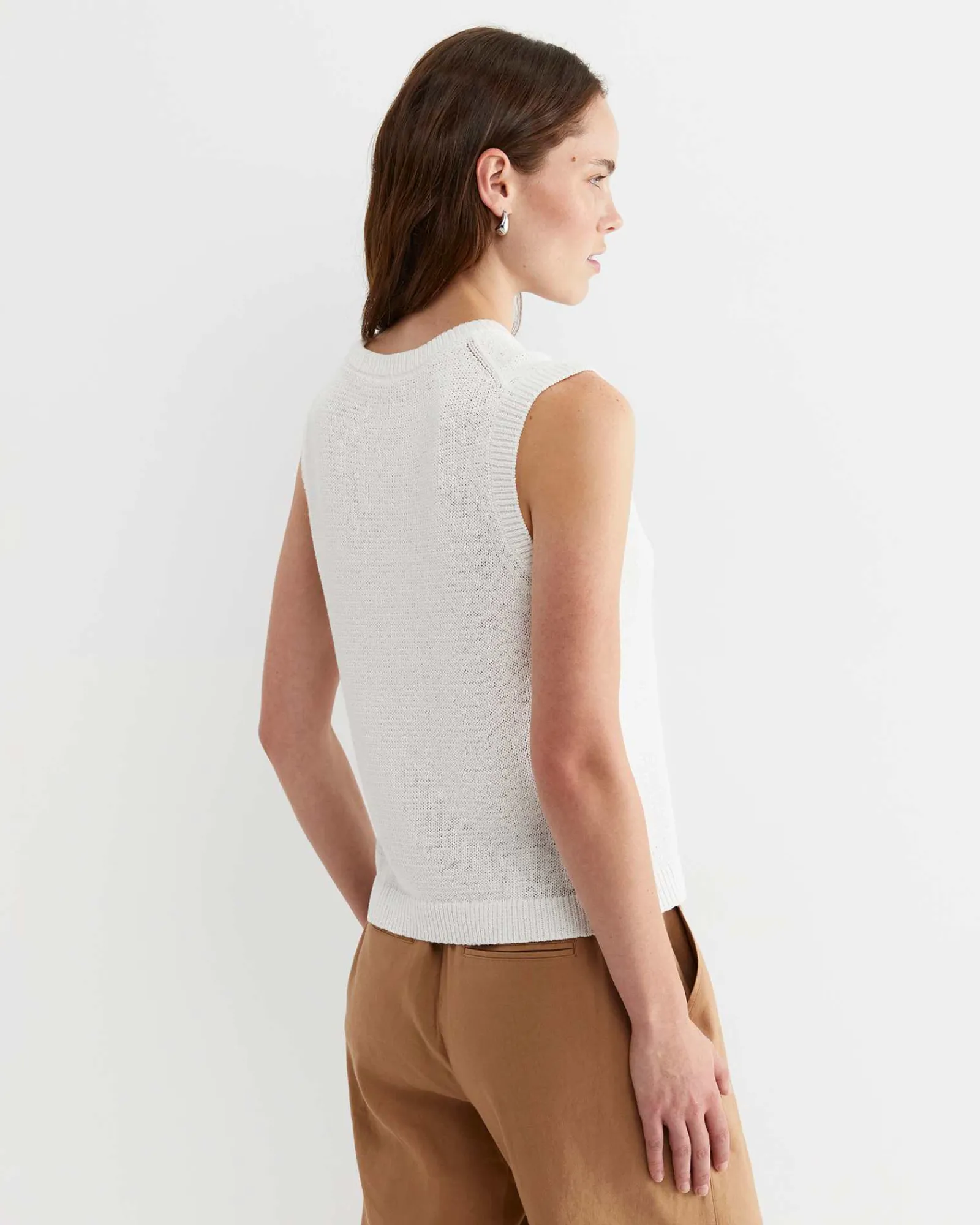 Online Sportscraft Josie Tape Yarn Vest in White