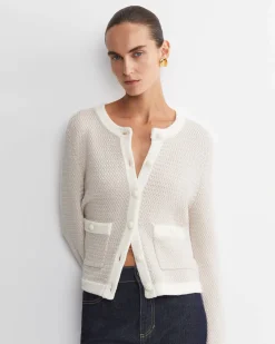 Hot Sportscraft Joyce Merino Wool Cardigan in Chalk