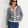 Online Sportscraft Joyce Merino Wool Cardigan in Navywhite Navy/white