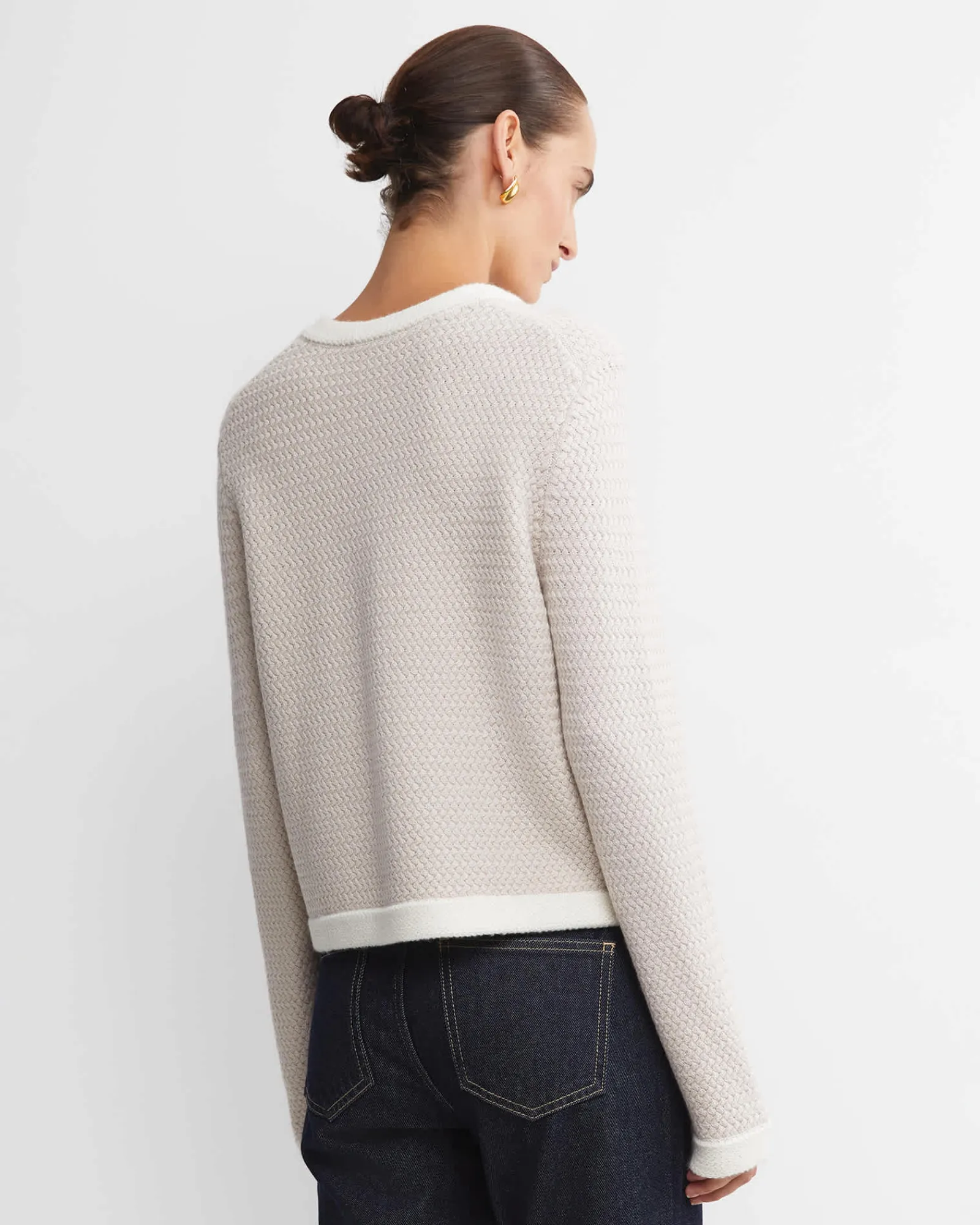Hot Sportscraft Joyce Merino Wool Cardigan in Chalk