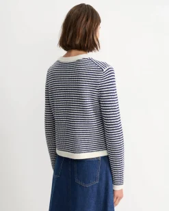 Online Sportscraft Joyce Merino Wool Cardigan in Navywhite Navy/white