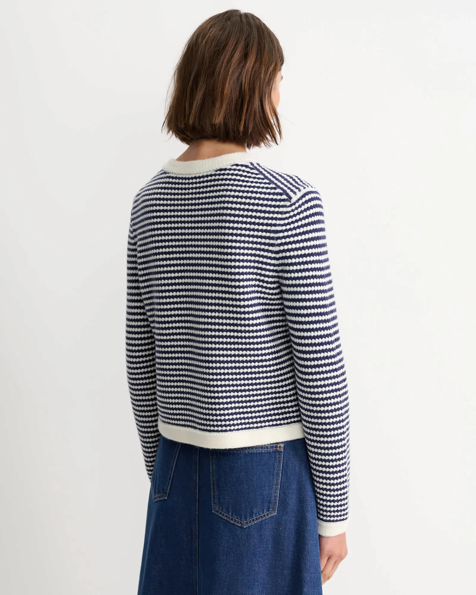 Online Sportscraft Joyce Merino Wool Cardigan in Navywhite Navy/white