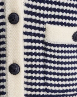 Online Sportscraft Joyce Merino Wool Cardigan in Navywhite Navy/white
