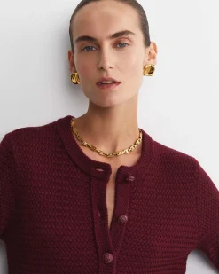 Discount Sportscraft Joyce Merino Wool Cardigan in Wine