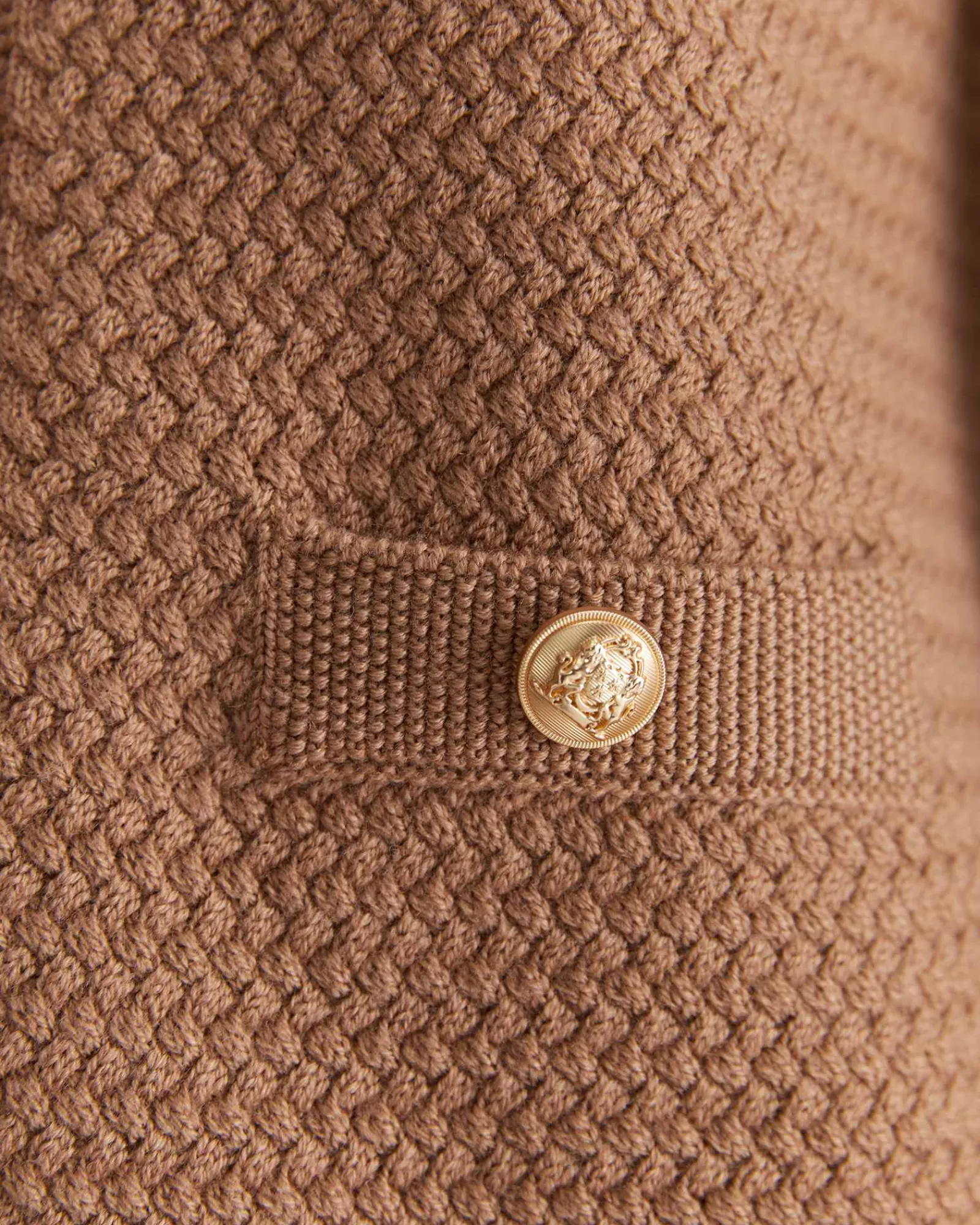 Outlet Sportscraft Joyce Merino Wool Cardigan in Camel