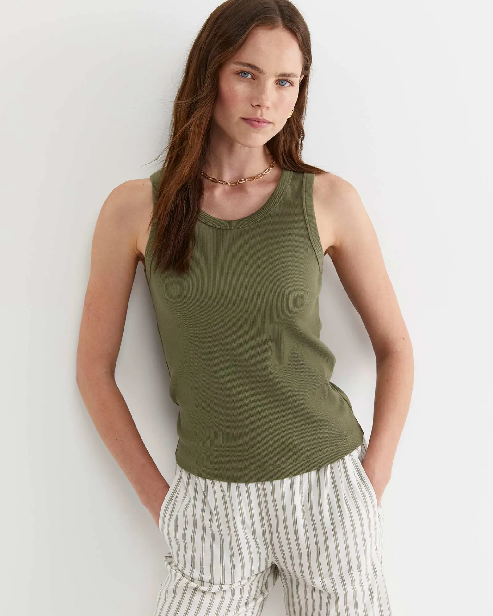Best Sportscraft Julia Rib Tank in Khaki