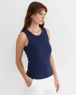 Sale Sportscraft Julia Rib Tank in Navy