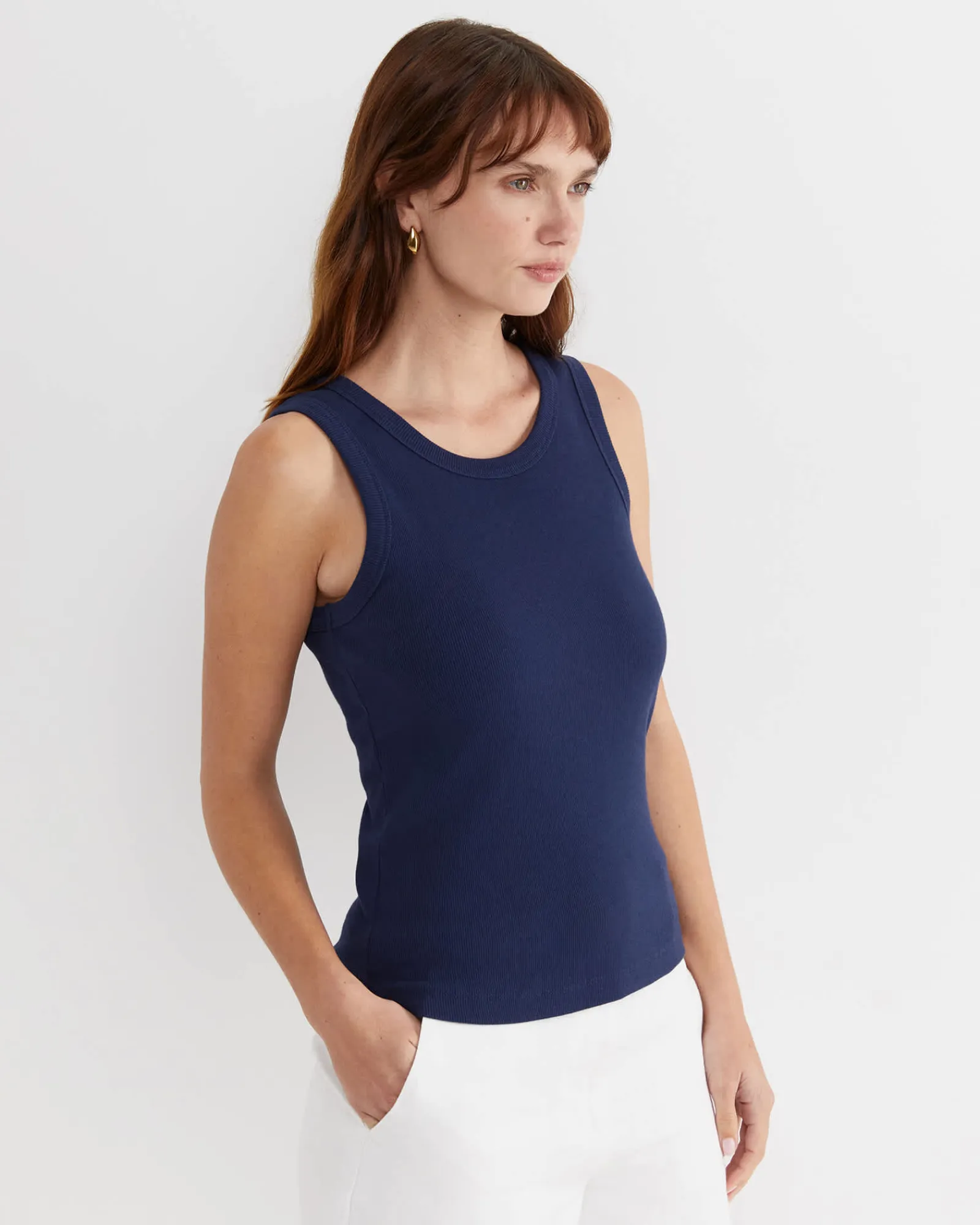 Sale Sportscraft Julia Rib Tank in Navy