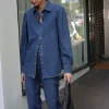Best Sportscraft Kali Long Sleeve Denim Blouse in Denim Mid Wash DenimMidWash