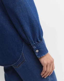 Best Sportscraft Kali Long Sleeve Denim Blouse in Denim Mid Wash DenimMidWash