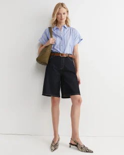 Best Sportscraft Lacey Ladder Stitch Shirt in Blue Multi BlueMulti