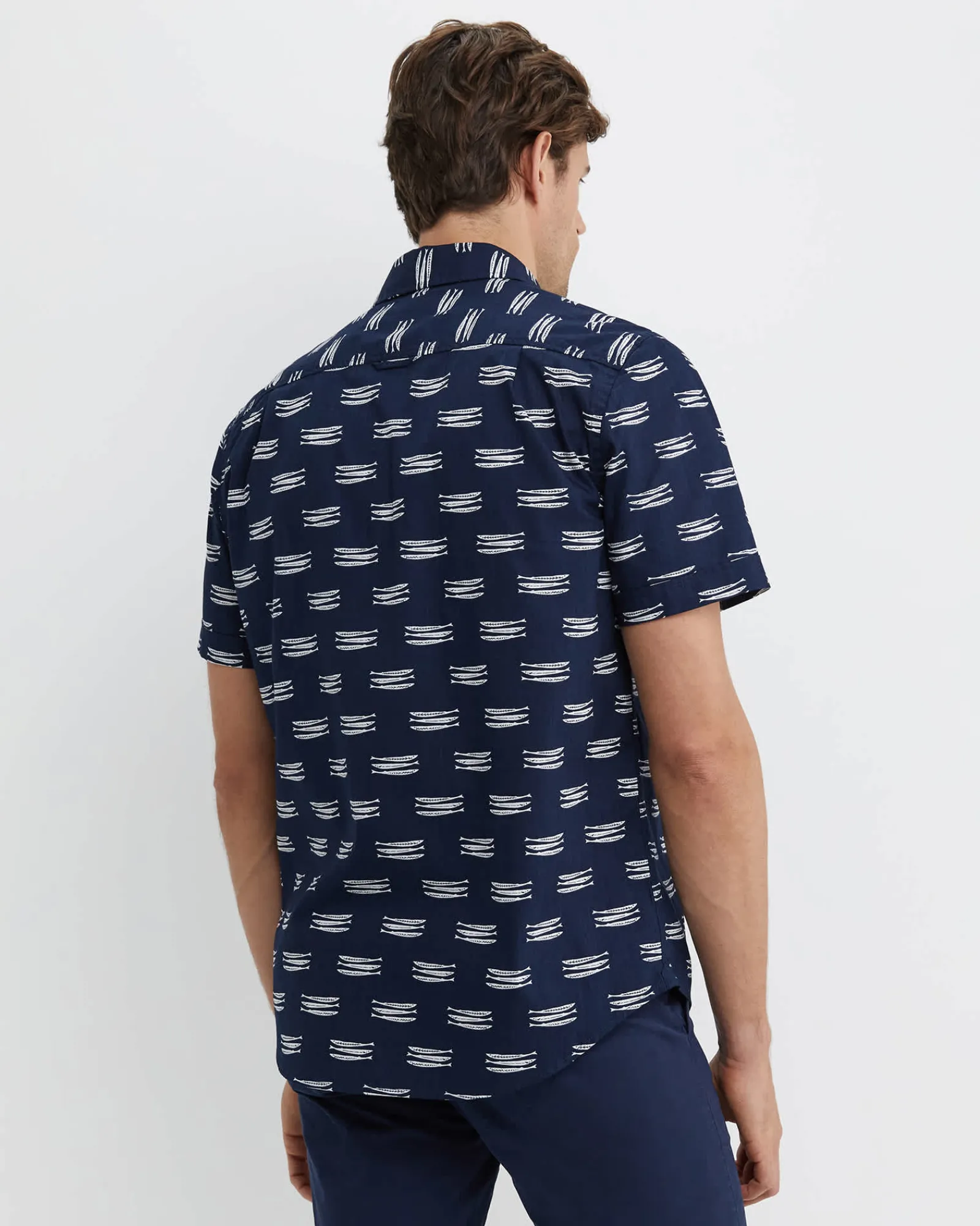Fashion Sportscraft Lake Side Short Sleeve Shirt in Navywhite Navy/white