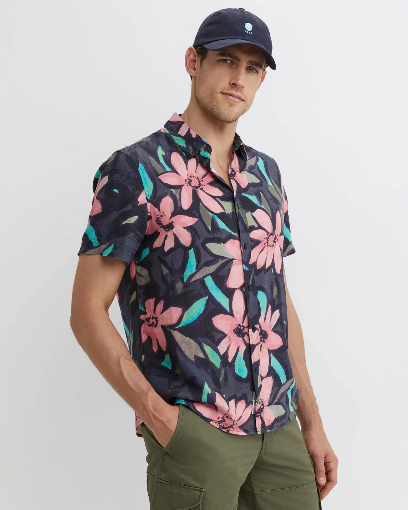 New Sportscraft Lane Print Shirt in Green