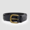 Sale Sportscraft Lara Buckle Leather Belt in Black