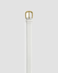 Outlet Sportscraft Lara Buckle Leather Belt in Ivory