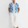 Sale Sportscraft Larsen Short Sleeve Cuban Shirt in Cobaltwhite Cobalt/white