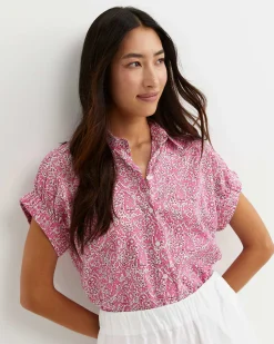 Discount Sportscraft Laurel Short Sleeve Liberty Shirt in Pink Multi PinkMulti
