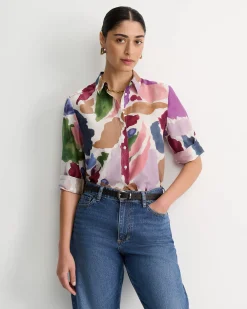Discount Sportscraft Leah Cotton Silk Shirt in Multi