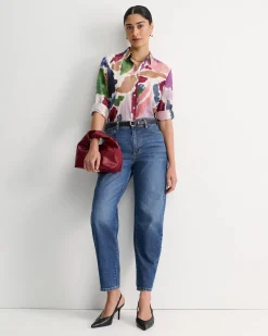 Discount Sportscraft Leah Cotton Silk Shirt in Multi