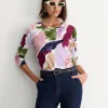 Clearance Sportscraft Leah Mercerised Tee in Multi