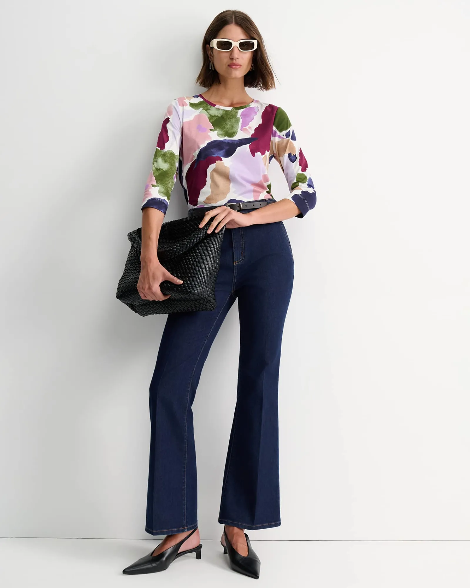 Clearance Sportscraft Leah Mercerised Tee in Multi