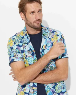 Discount Sportscraft Lee Liberty Regular Shirt in Navy Multi NavyMulti